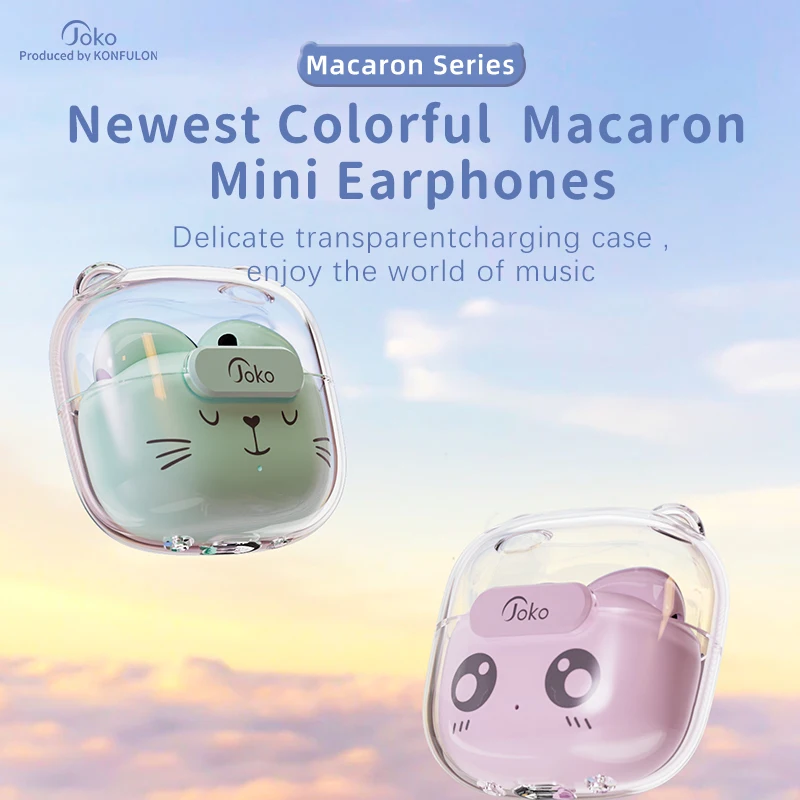 

KONFULON TWS Bluetooth Earphones Macaron Charging Box Wireless Headphone Stereo Sports Earbuds Headsets With Microphone