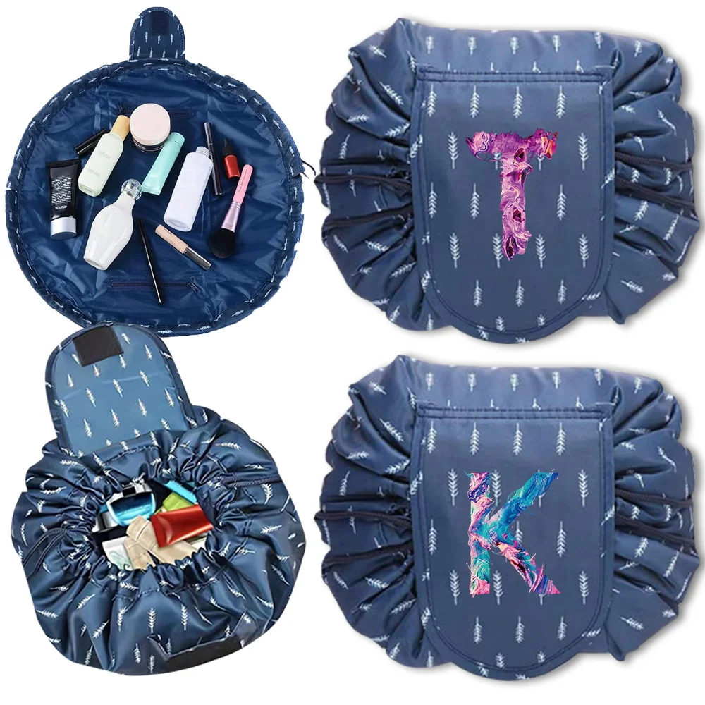 Makeup Pouch Women's Cosmetic Bag Portable Waterproof Drawstring Makeup Bag Printing Paint Series Travel Cosmetic Organizer