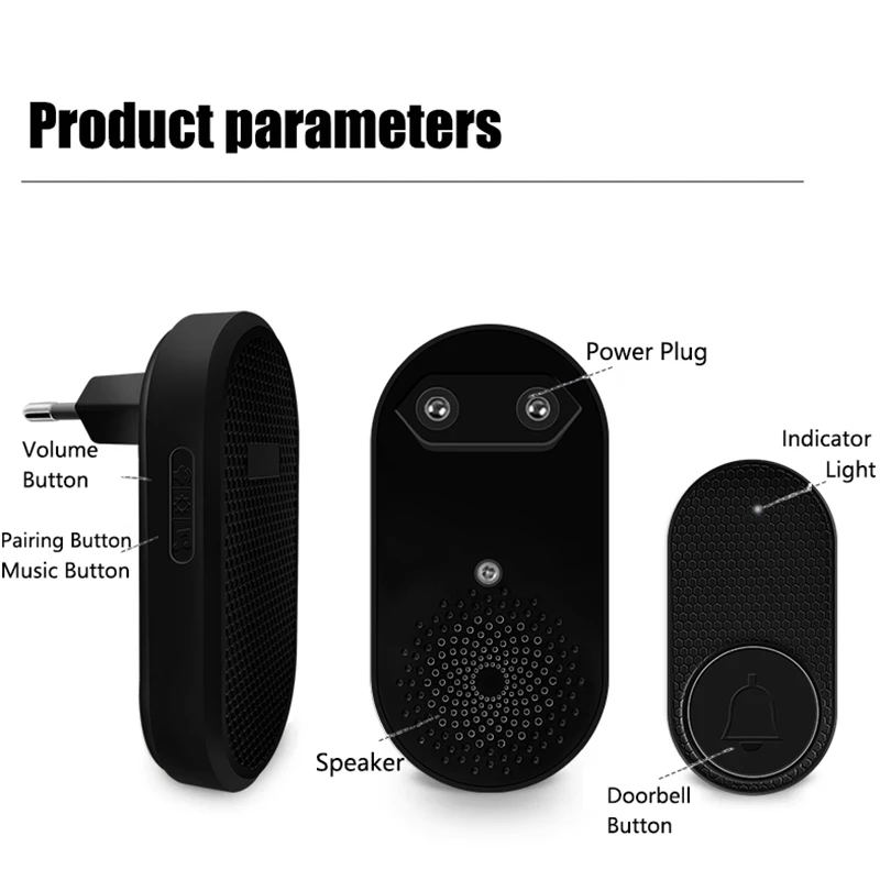 Bezdrátový doorbell domácí vítejte chytrá dveře zvon nastaví domácí outdoorové kinetické prsten chime doorbell 32 písně melodies znít