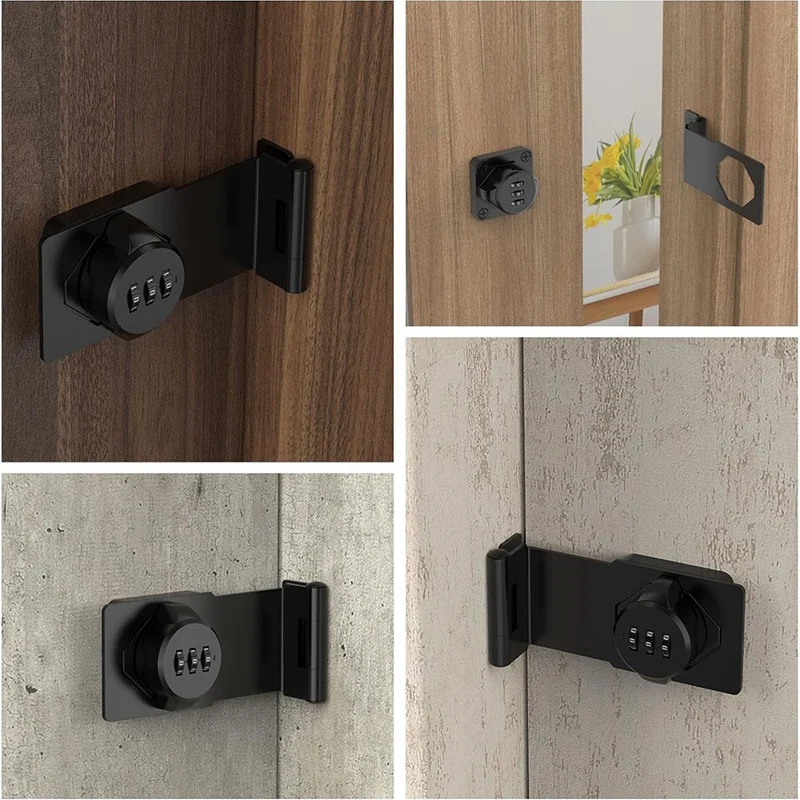 Keyless Cabinet Combination Latch,Cabinet Password Locks For Cabinet,Mailbox,Office File Cabinet Lock 90&deg;Angle Durable Black