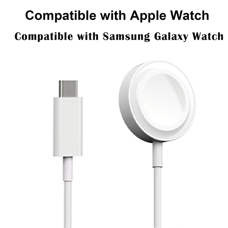 Watch Cable Wireless Charger For Apple Watch 9 8 7 6 5 4 For Samsung Galaxy Watch Cable Fast Charging Station Charging Cable