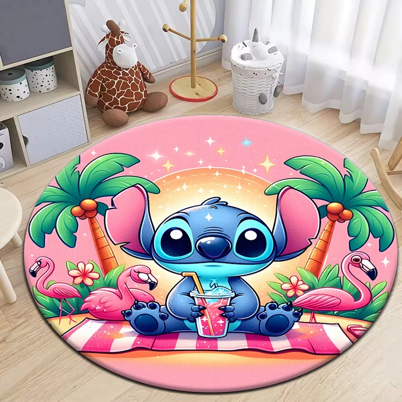 Description Picture 5 of itemStitch Cartoon HD Printed Round Carpet Dropshipping Rug for Living Room Area Rug Large Pet Mat Soft Circle Rugs Room Carpet