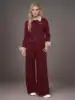 DUSHU Ankola Red Fake Two-piece Long-sleeved Sweatshirt 2025 Spring New Design Commuter Retro Style Top Chic Shirt 25DS81073 2