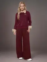 DUSHU Ankola Red Fake Two-piece Long-sleeved Sweatshirt 2025 Spring New Design Commuter Retro Style Top Chic Shirt 25DS81073 2