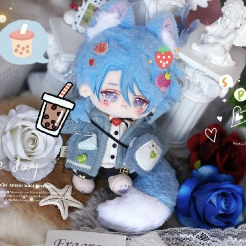 

20cm Anime enshin Impact Kamisato Ayato Cute Fox Ear Plush s With Tail Change Clothes Plushie Cosplay Birthday Gift
