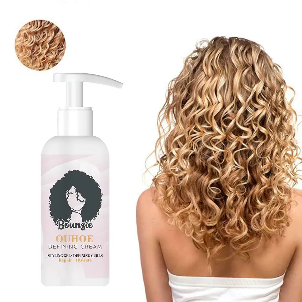 Elastic Volumizing Hair Cream, Anti-Frizz Curls Volumizing Natural Styling Hair Treatment Hairdressing Elastin