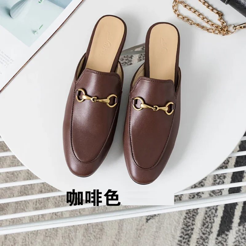 Baotou Half Slippers Women's Summer Outwear Mueller Shoes 2024 New Fashion Cool Slippers Flat Shoes Lazy Shoes