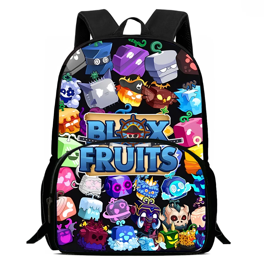 thumbnail image 1 of Mochilas para niños con dibujos de frutas Blox, para niños y niñas, regalo de cumpleaños para estudiantes, mochilas escolares para niños, mochilas duraderas para acampar, 1 of 4