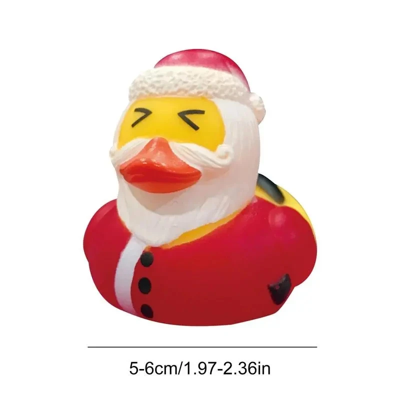 6-24pcs Christmas Rubber Ducks 2.5 Inch Assorted Rubber Ducks with Various Christmas Characters Novelty Rubber Duck Toys 2