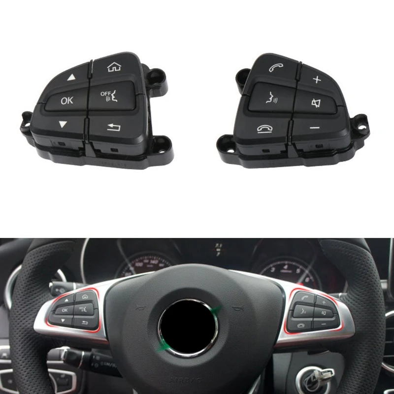 

NEW-Car Steering Wheel Buttons Switch For Mercedes-Benz C-Class W205 2015+ GLC W253 2016+ A0999050200 A0999050300