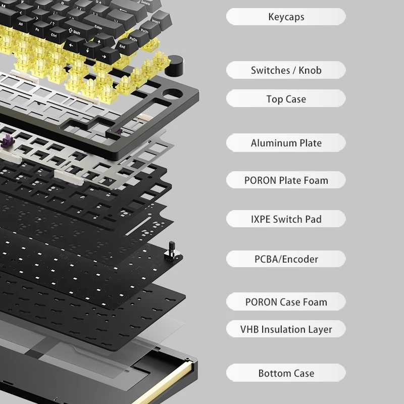 Akko-メカニカルキーボードMONSGEEK-M1W HE-SP,磁気スイッチ,75% rgb
