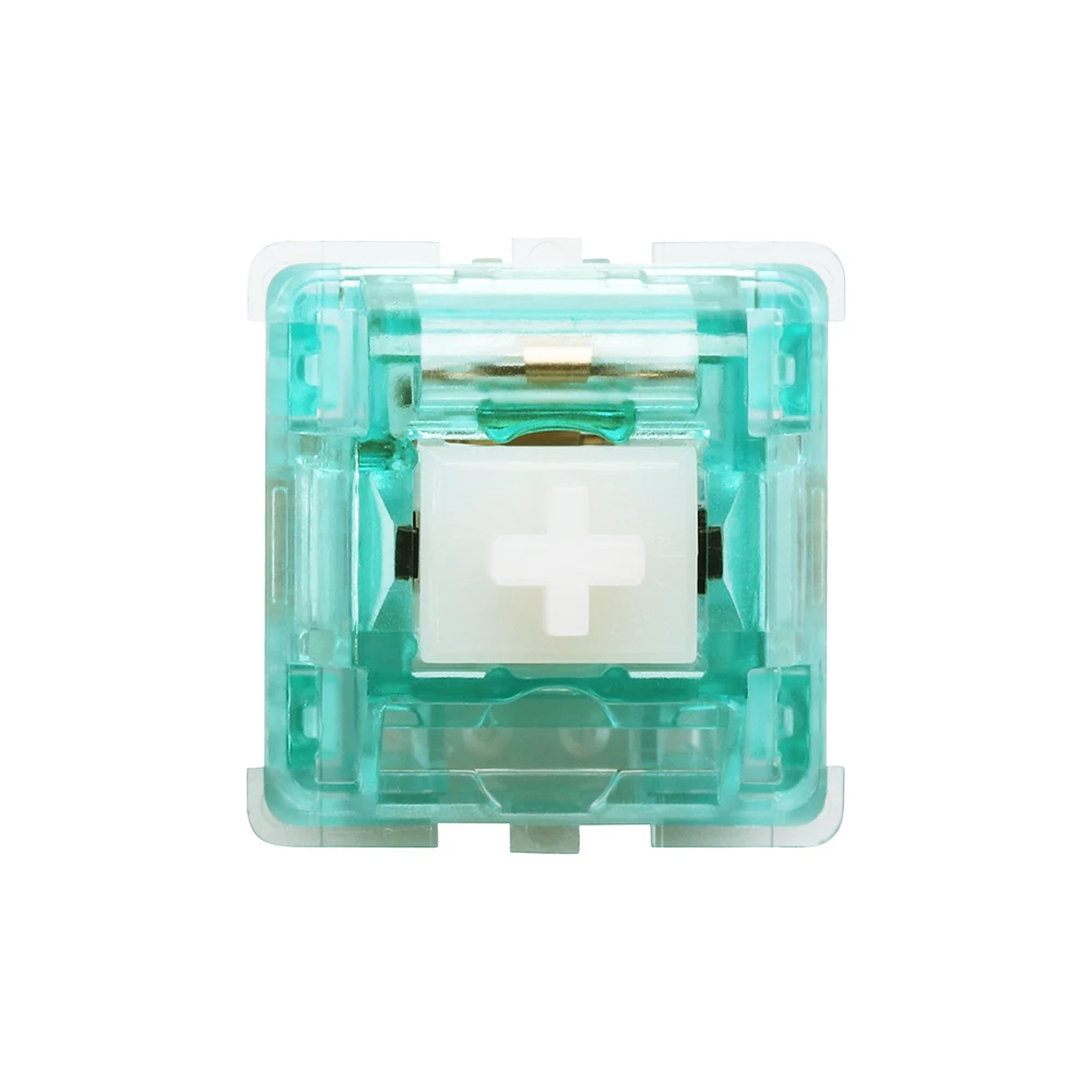 DUROCK 새우 사일런트 택타일 스위치, 기계식 키보드용 T1, 67g 바텀 아웃 포스, 5 핀 투명 그린 컬러, RGB 윤활