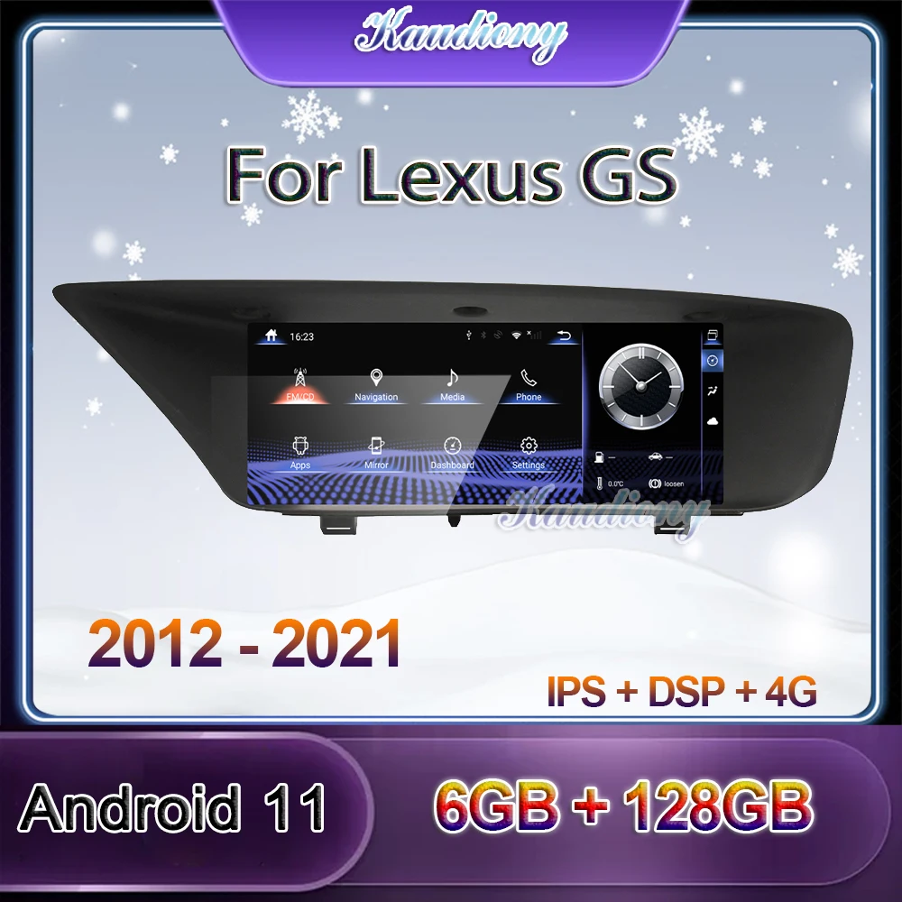 

Автомагнитола Kaudiony, автомобильная магнитола на Android 11 для Lexus GS GS200, GS250, GS300, GS350, GS450, 12,3-2012, с DVD-плеером, GPS-навигацией, 4G, 2021 дюйма