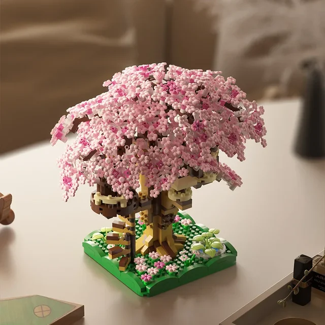 Cherry Blossom Tree House Building Microparticle Building Blocks Compatible with LEGO Girls Series High difficulty Assembly Toys 2