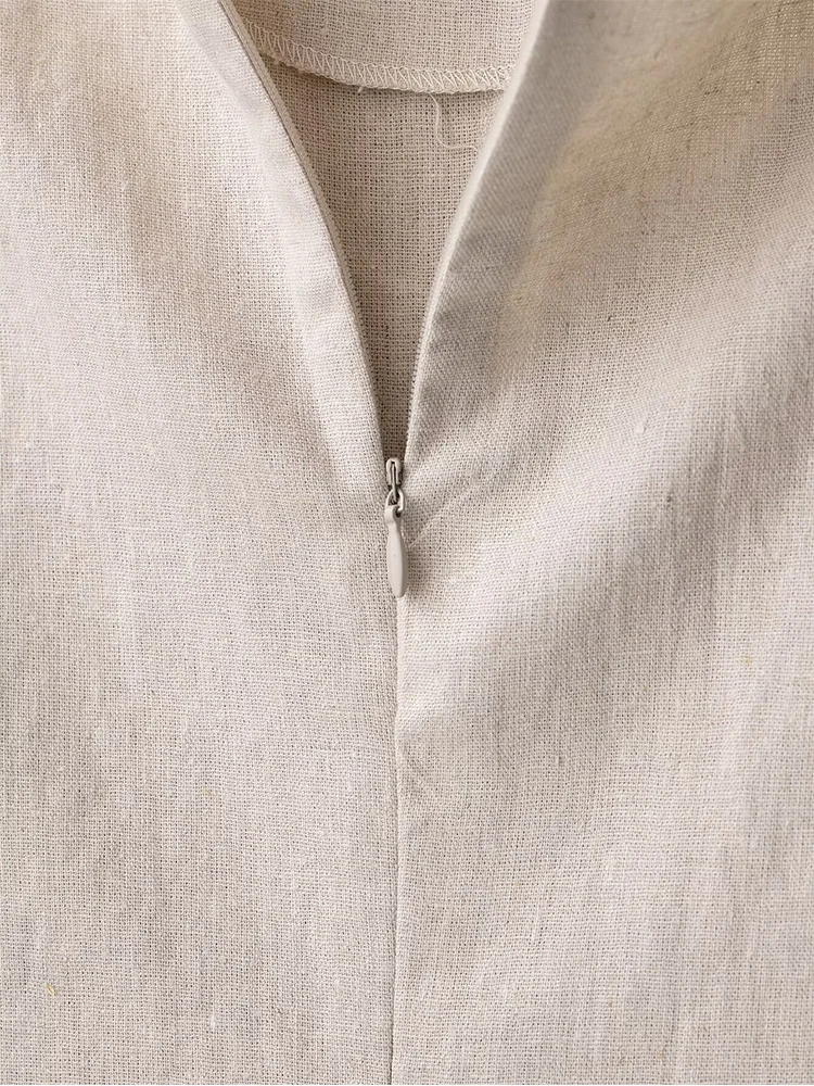 TFMLN Elegant Women Single Breasted Tank Dress Chic Belts Decor Sleeveless O-neck Slim 2025 Summer Dresses Commute Lady Robe