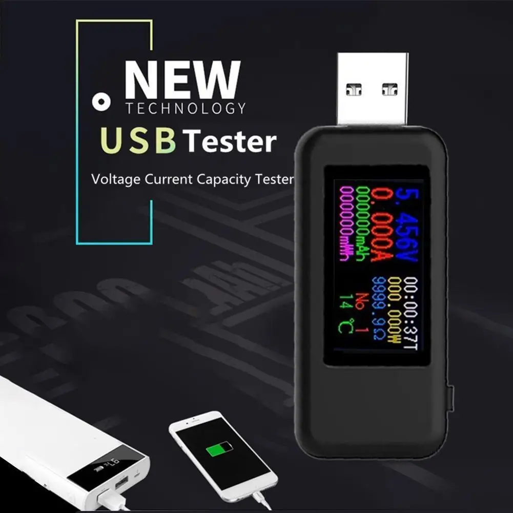 Voltage tester 10 in 1 USB Tester DC Digital Voltmeter Amperimetro Current Voltage Meter Amp Volt Ammeter Detector Power Bank Charger Indicator