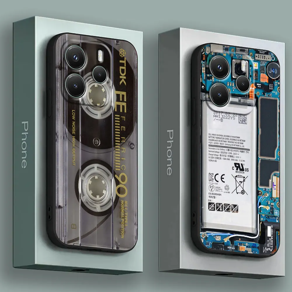 Retro Cassette Tapes Circuit Board Camera Phone Case Cover