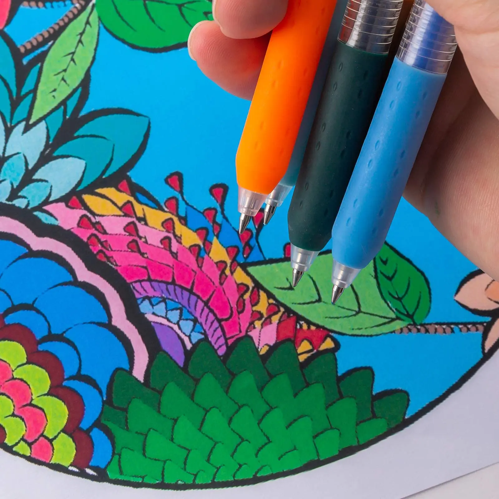AIHAO 드로잉 젤 잉크 펜, 컬러 젤 펜 파인 포인트, 0.5mm, 12 팩, 저널링용 다양한 색상, 성인용 색칠, Notetaki