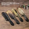 Natural Yak Horn Comb Handmade Carving Handle Smooth Anti-Static Scalp Health Care Massage Comb Wide & Fine Tooth for All Hair 5