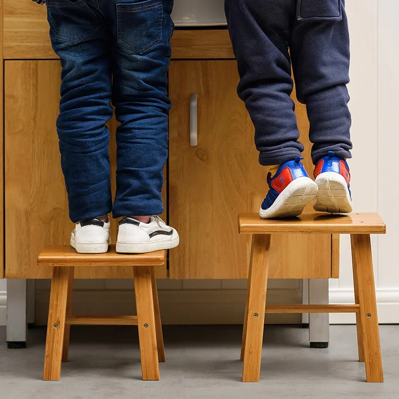 Household Children\'s Folding Stool Bamboo Material Footrest Powerful Load-bearing Foot Stool Exquisite Workmanship Step Stool