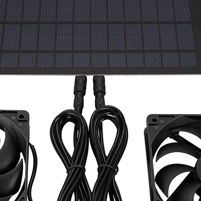 Solar Powered Fan 12V 10W Waterproof Dual Exhaust Fan For Camping Greenhouse Electric Ventilation Fan With Protective Net 6