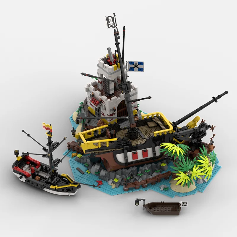 

NEW 2683PCS medieval Pirate Series Shipwreck on Sabre Island model DIY creative ideas child Toy Gift building blocks MOC-10320