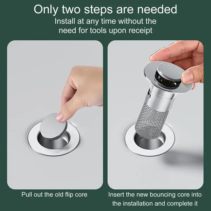 Stainless Steel Floor Drain Filter Washbasin Plug Anti Odor Pop-Up Bounce Core Basin Stopper Hair Catcher Shower Sink Strainer
