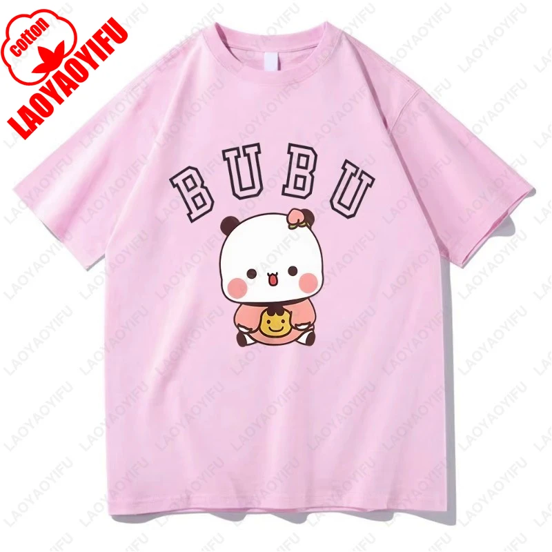 Kawaii Panda Bear Graphic Cotton T-Shirts – Cute Cartoon Summer Tees