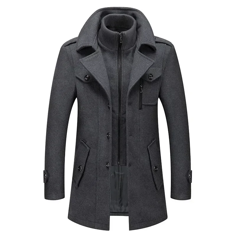Men's Autumn&Winter Jackets Trench Coat Double Collar Windproof