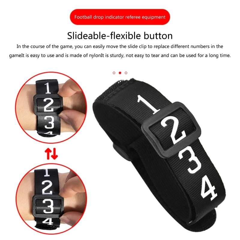 

Football Referee Gear Wristband Football Yard Officials Markers High Elasticity Wrist Band Numbered Wrist down A2UF