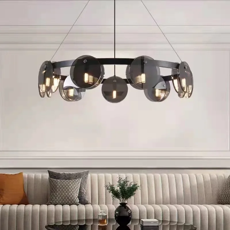 

Modern Minimalist Living Room Chandelier Creative Designer Fashion Simple Glass High-End Nordic Restaurant Bedroom Main Lamp
