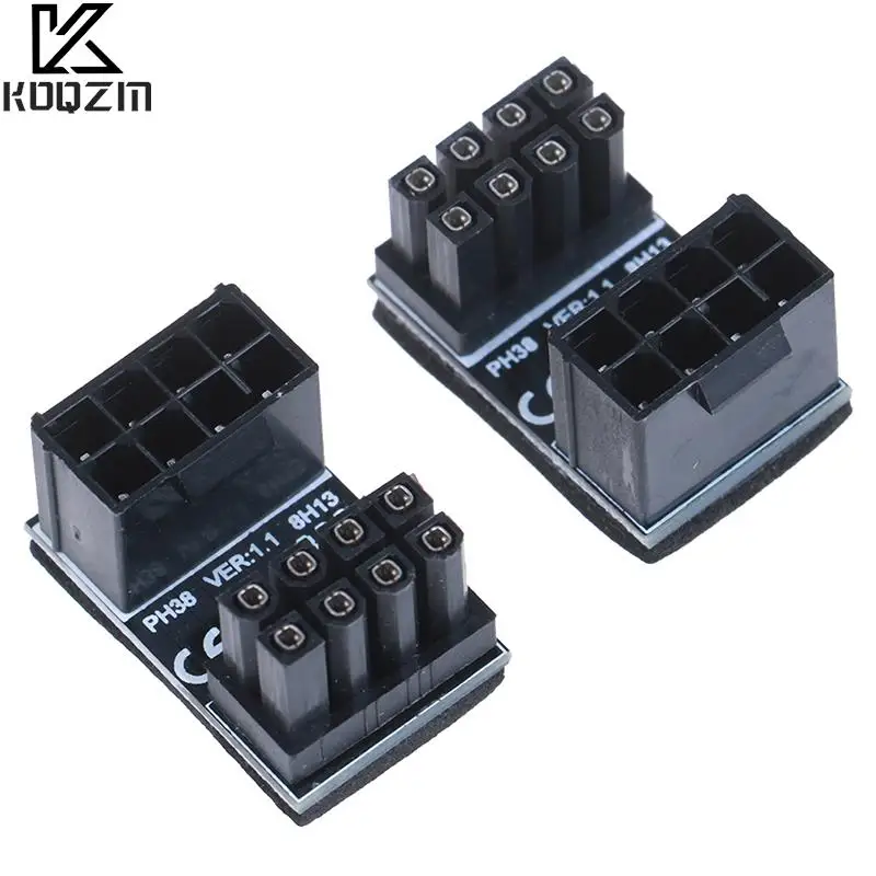 

1pcs ATX 8pin Male 180 Degree Angled To 8Pin Female Power Adapter For Desktops Graphics Card
