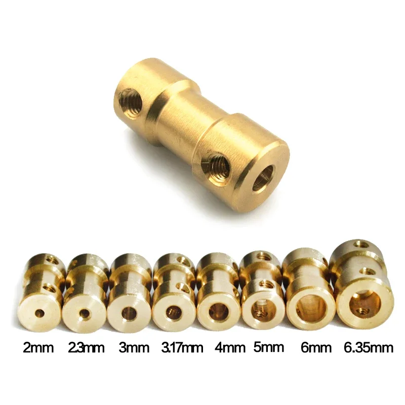 Shaft Coupler Brass Transmission Joint Connector Sleeve Adapter 2mm-6mm