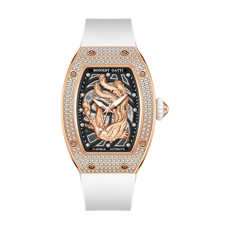 BONEST GATTI Luxury Mechanical Automatic Wrist Watch Fashion Phoenix Watch Dial Mechanical Watches Wrist For women 5