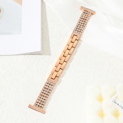 Elegant Diamond - Accented Metal Bracelet Watchband for Women (Available in Multiple Sizes) (Rose Gold)