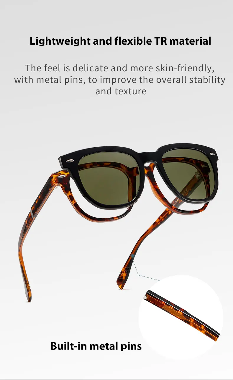 Mode Sonnenbrillen Mann Clip Auf Sonnenbrille Polarisierte Linse Frauen Luxus Marke Vintage Myopie Brillen Rahmen Fahrer Schatten – Detail 7