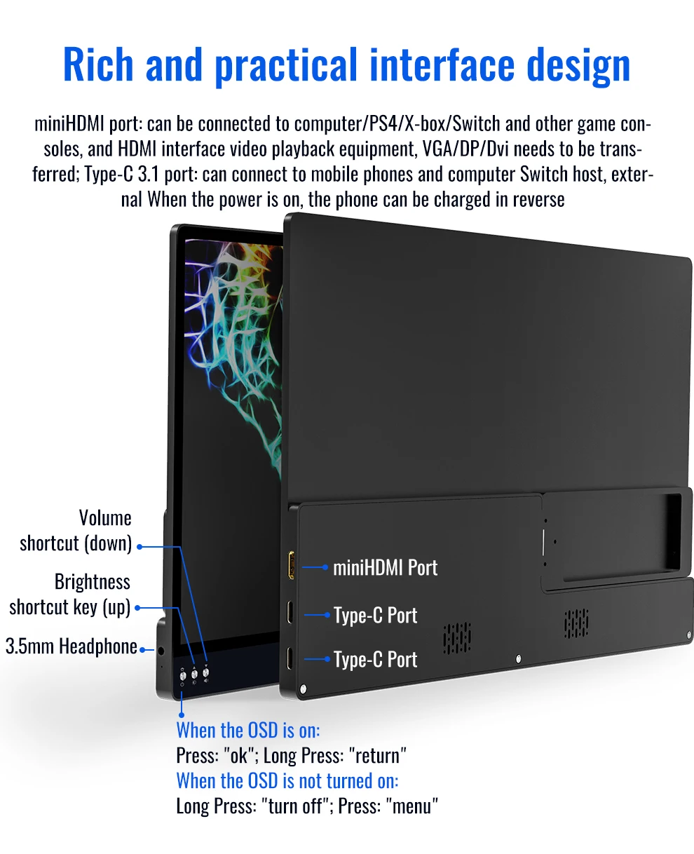 ޴  4K 13.3 ġ HDMI IPS ÷, Xbox ø X PS4 LCD  ȭ TV ڽ ȭ Ʈ   3 4