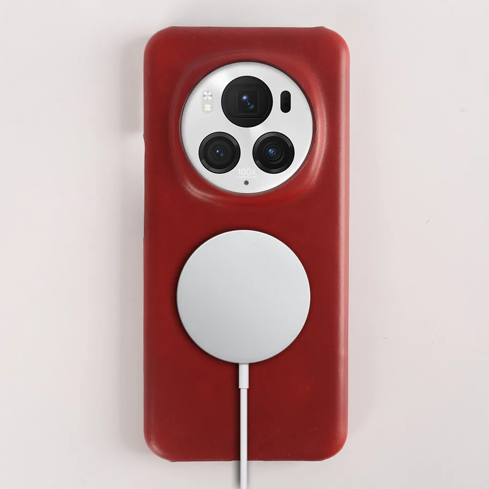 Magic Honor Magic 6 Pro 케이스, Magsafe Magic6 Magic 5Pro 무선 충전 자석 쉘 홀스터, 빈티지 휴대폰 뒷면 코크