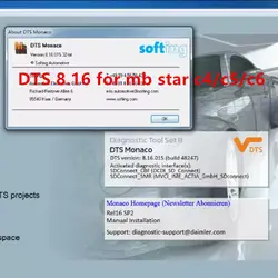 Premium 2025 Hot Selling DTS Monaco Software with Remote Installation and Activation (Dts8.16 for mb c4 c5)