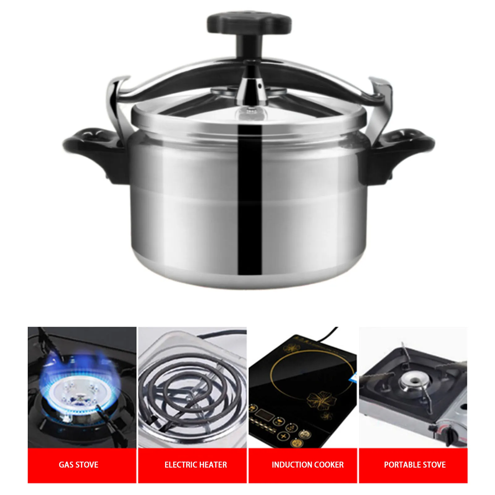 Pressure Cooker Explosion Proof High Temperature Resistant Large Capacity Safe Durable Aluminum Alloy Pressure Cooker for Home