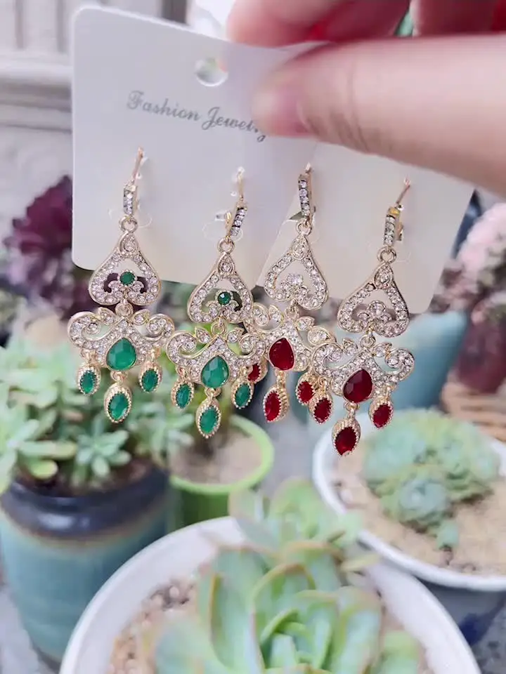Longues Boucles D'Oreilles Pendantes Vintage - Couleur Or - Fantaisie Rétro