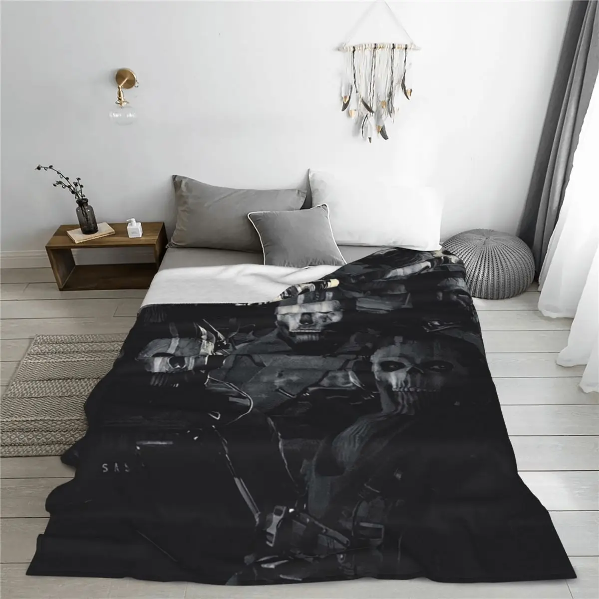 Simon Ghost Riley Blankets Flannel Lightweight Sofa Throw Blankets For Couch Bedding Outdoor Throws Bedspread Quilt 4