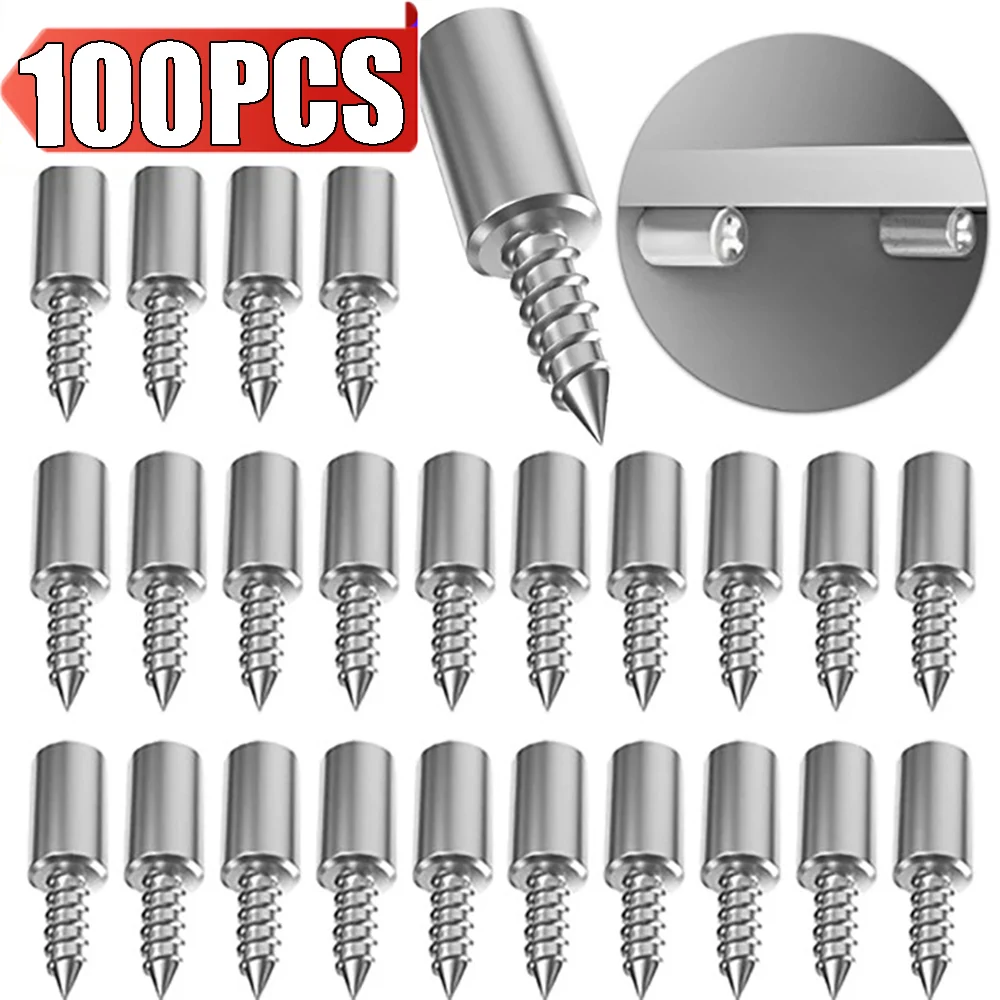 

100/2PCS Cross Self-tapping Screw Layer Plate Holder Wardrobe Bookshelf Nonslip Partition Nail With Slip Resistant Rubber Sleeve