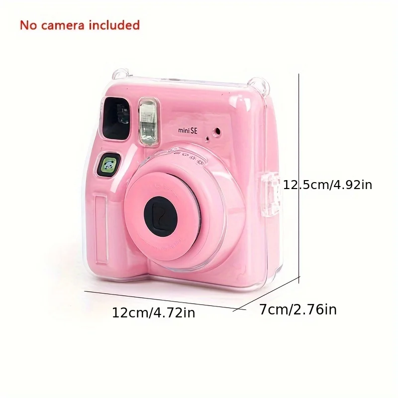 1 Set Camera Case for Instax Mini SE Camera-with Selfie Mirror, Stickers and Adjustable Strap-(Camera Not Included)