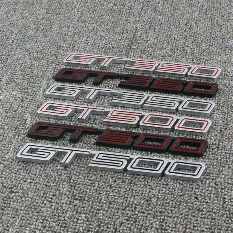 자동차 3D 금속 후면 트렁크 부트 로고 배지 엠블럼 데칼 스티커, 포드 머스탱 GT 쉘비 GT350 GT500 스타일링 액세서리