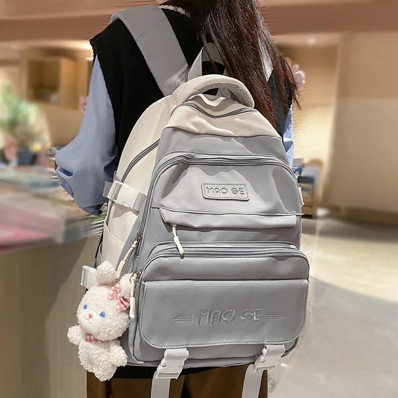 Trendy Girl Book New Laptop Backpack Teenager Women Cute School Bag Fashion Lady Nylon Kawaii College Backpack Female Travel Bag
