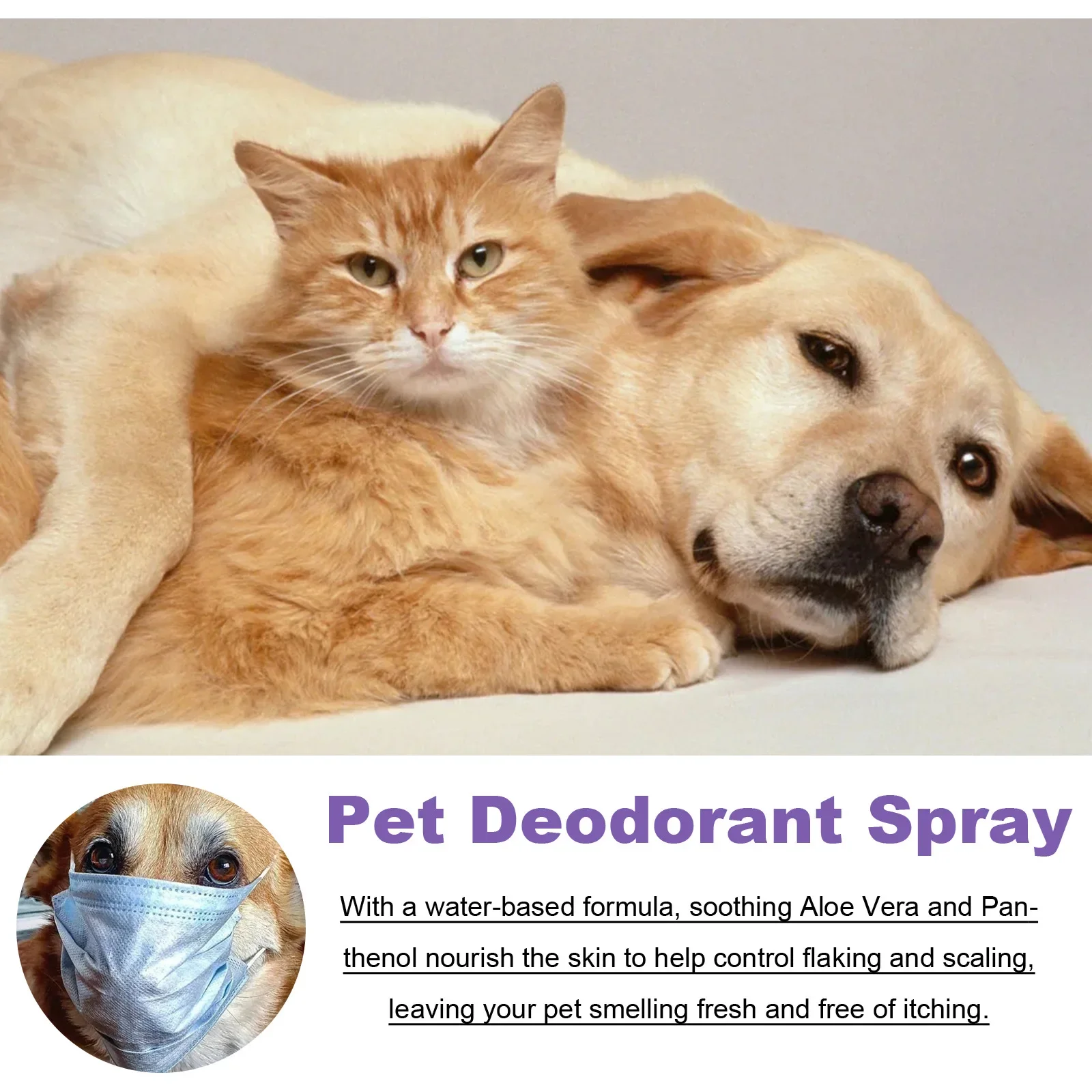 Pet Deodorant Spray Dog Cat Body Odor Feces Cleaning Deodorant Indoor Fresh