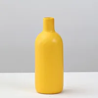 Porcelain Yellow Color Flower Vase Decoration Living Room Flower Arrangement Container Hydroponics Vase Plant Pot Gardening Art 2