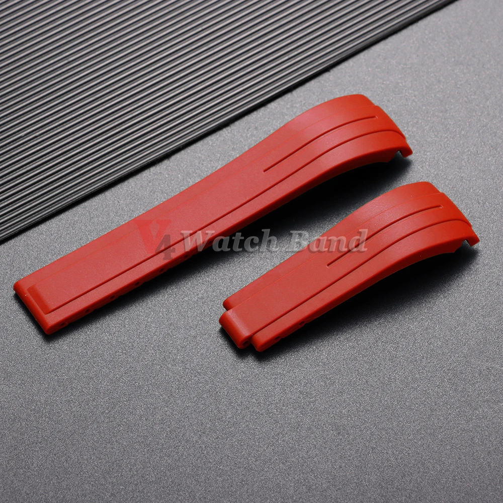 Curved Silicone Rubber Sport Watch Strap Bracelet