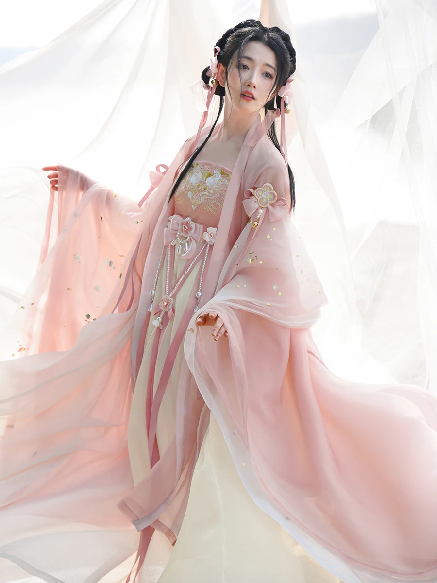 Original Hanfu Female Fresh Chebula Skirt Han Elements A Complete Set Of New Models Spring 2022 8PCS SET Pink Color рюкзак юнландия complete с пеналом pink bow 42х29х14 см 229972